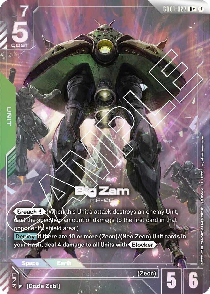 Image for Big Zam (R+) (GD01-027) (Newtype Rising) (GD01) - Gundam Card Game
