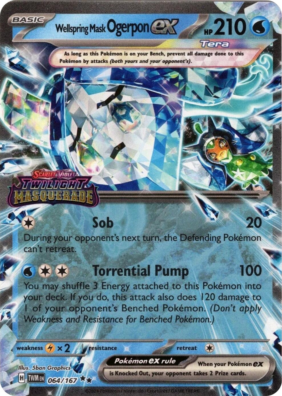 Image for Wellspring Mask Ogerpon ex (Twilight Masquerade Stamp) (064/167) (Miscellaneous Cards & Products) (MCAP) - Pokemon