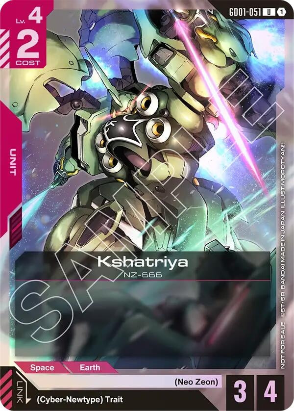 Image for Kshatriya (GD01-051) (Store Tournament Participant Pack 01) (GD01-051) (Gundam Promotional Cards) (GCG-PR) - Gundam Card Game