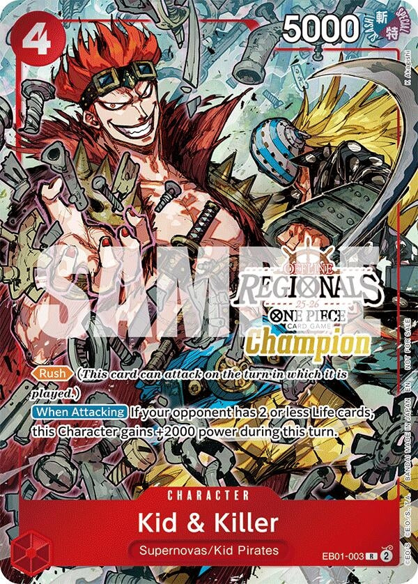 Image for Kid & Killer (Offline Regional Champion Card Set 2025 Vol.2) (EB01-003) (One Piece Promotion Cards) (OP-PR) - One Piece Card Game