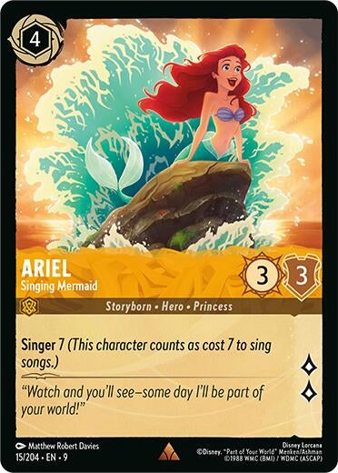 Image for Ariel - Singing Mermaid (15/204) (Fabled) (9) - Disney Lorcana