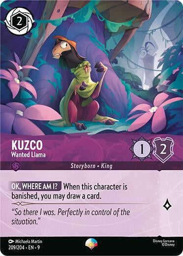 Image for Kuzco - Wanted Llama (Epic) (209/204) (Fabled) (9) - Disney Lorcana