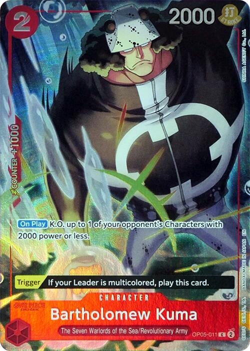 Image for Bartholomew Kuma (Seven Warlords of the Sea Binder Set) (OP05-011) (One Piece Promotion Cards) (OP-PR) - One Piece Card Game