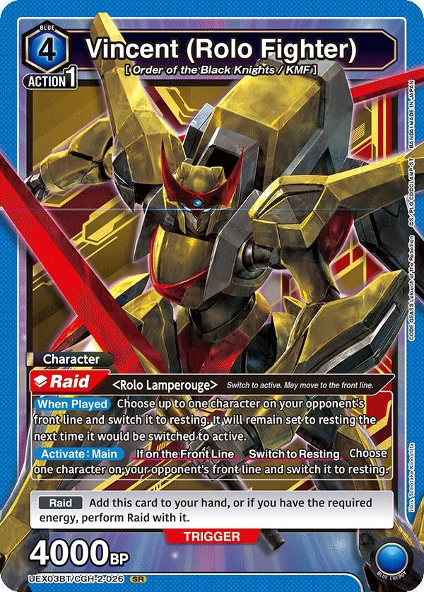 Image for Vincent (Rolo Fighter) (UEX03BT/CGH-2-026) (UEX03BT: CODE GEASS: Lelouch of the Rebellion Vol.2) (UEX03BT) - Union Arena