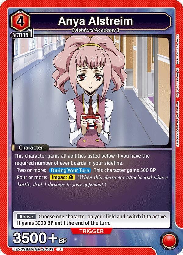 Image for Anya Alstreim (063) (UEX03BT/CGH-2-063) (UEX03BT: CODE GEASS: Lelouch of the Rebellion Vol.2) (UEX03BT) - Union Arena
