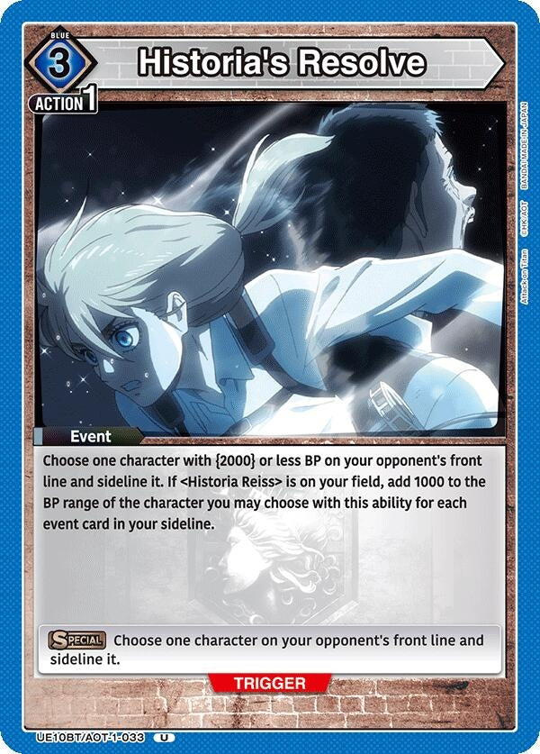 Image for Historia's Resolve (UE10BT/AOT-1-033) (UE10BT: Attack on Titan) (UE10BT) - Union Arena
