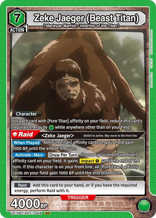Image for Zeke Jaeger (Beast Titan) (UE10BT/AOT-1-048) (UE10BT: Attack on Titan) (UE10BT) - Union Arena