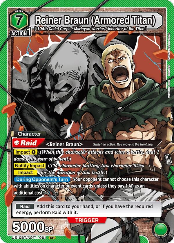 Image for Reiner Braun (Armored Titan) (UE10BT/AOT-1-061) (UE10BT: Attack on Titan) (UE10BT) - Union Arena