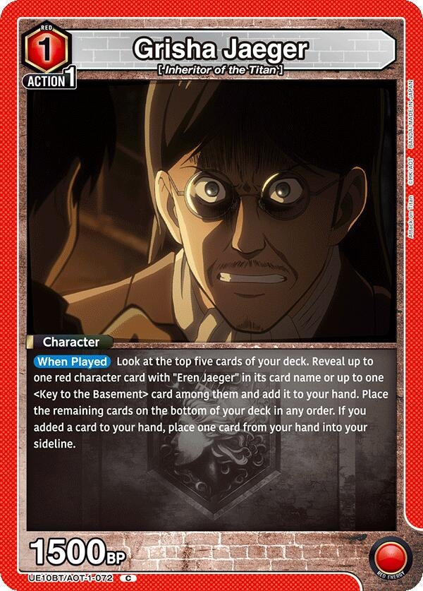 Image for Grisha Jaeger (UE10BT/AOT-1-072) (UE10BT: Attack on Titan) (UE10BT) - Union Arena