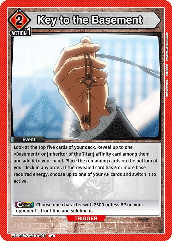 Image for Key to the Basement (UE10BT/AOT-1-098) (UE10BT: Attack on Titan) (UE10BT) - Union Arena