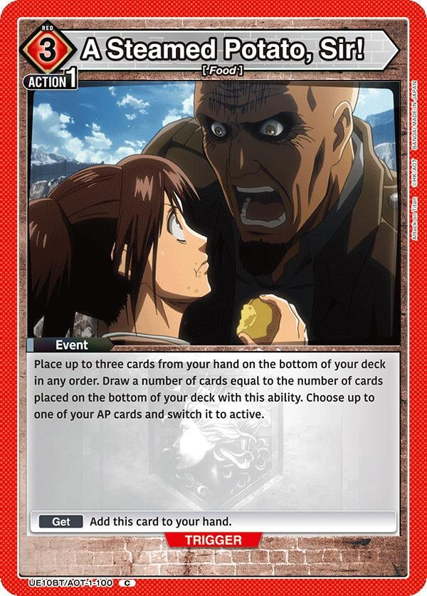 Image for A Steamed Potato, Sir! (UE10BT/AOT-1-100) (UE10BT: Attack on Titan) (UE10BT) - Union Arena