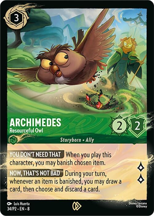 Image for Archimedes - Resourceful Owl (34) (Disney Lorcana Promo Cards) (DLPC) - Disney Lorcana