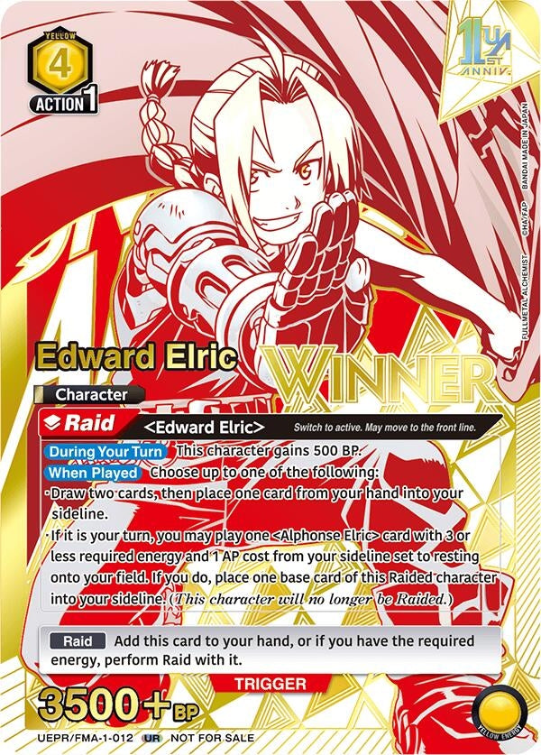 Image for Edward Elric (012) (Winner) (UEPR/FMA-1-012) (Union Arena Promotion Cards) (UEPR) - Union Arena