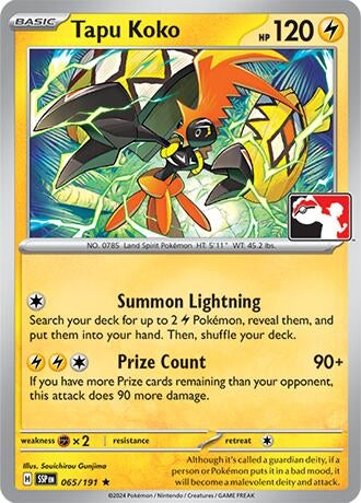 Image for Tapu Koko (065/191) (Prize Pack Series Cards) - Pokemon