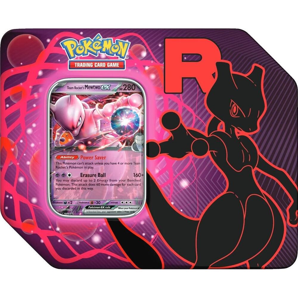 POKÉMON TCG Scarlet & Violet - Team Rocket Tin [Mewtwo] - PokeBox USA