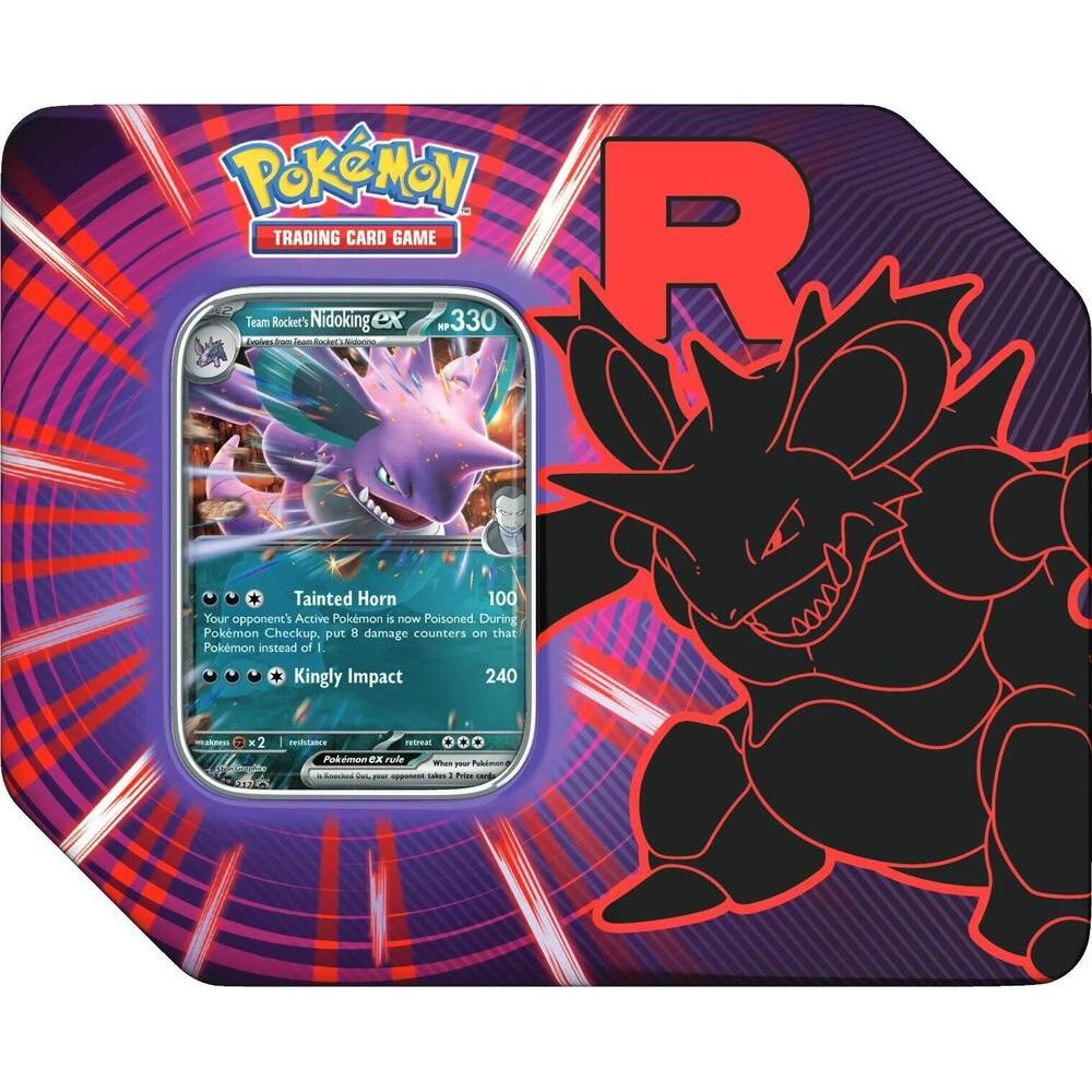 POKÉMON TCG Scarlet & Violet - Team Rocket Tin [Nidoking] - PokeBox USA