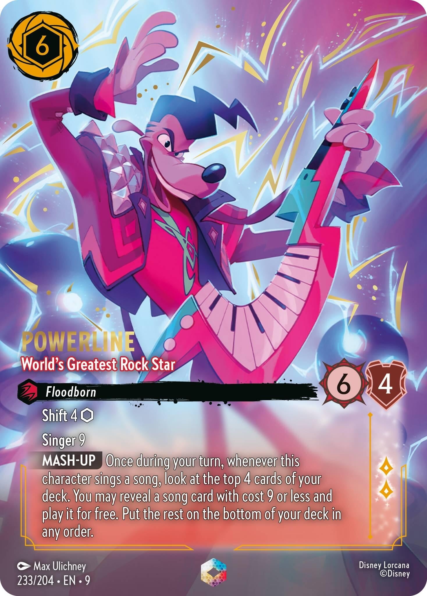 Image for Powerline - World's Greatest Rock Star (Enchanted) (233/204) (Fabled) (9) - Disney Lorcana