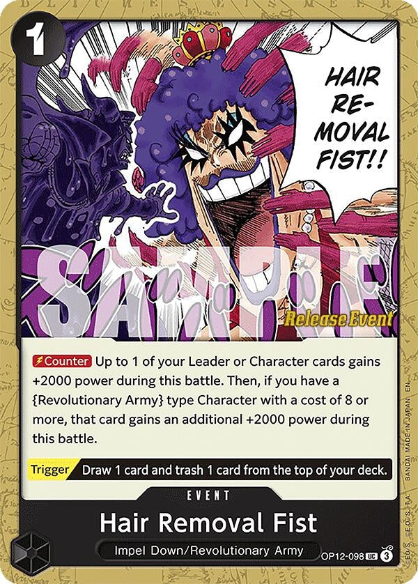 Image for Hair Removal Fist (OP12-098) (Legacy of the Master Release Event Cards) (OP12 RE) - One Piece Card Game