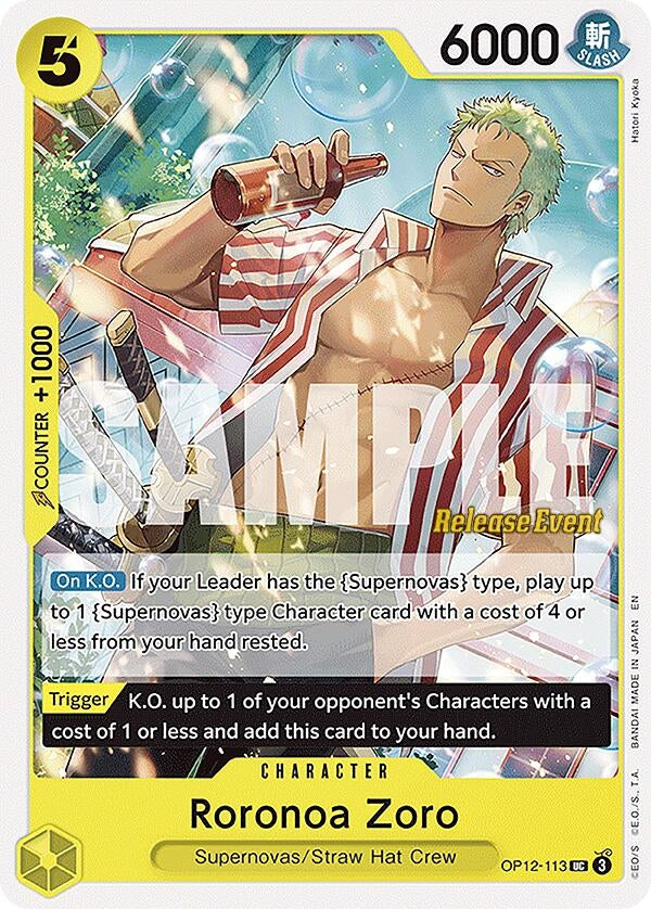 Image for Roronoa Zoro (113) (OP12-113) (Legacy of the Master Release Event Cards) (OP12 RE) - One Piece Card Game