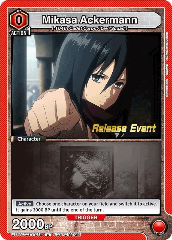 Image for Mikasa Ackermann (085) (UEPR/AOT-1-085) (UE10BT: Attack on Titan Release Event Cards) (UE10BT_RE) - Union Arena