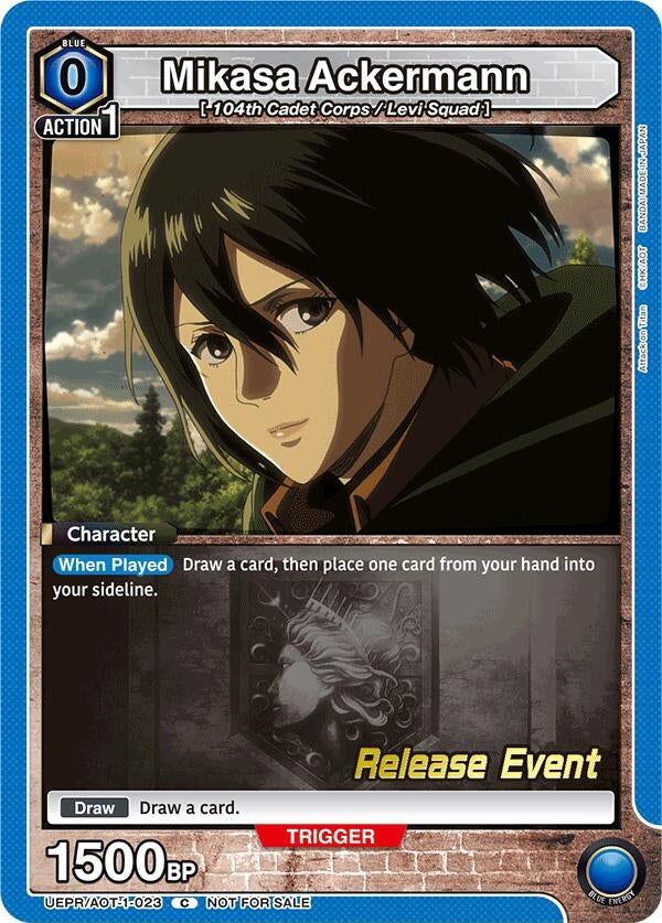 Image for Mikasa Ackermann (023) (UEPR/AOT-1-023) (UE10BT: Attack on Titan Release Event Cards) (UE10BT_RE) - Union Arena