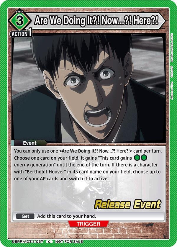 Image for Are We Doing It?! Now...?! Here?! (UEPR/AOT-1-067) (UE10BT: Attack on Titan Release Event Cards) (UE10BT_RE) - Union Arena