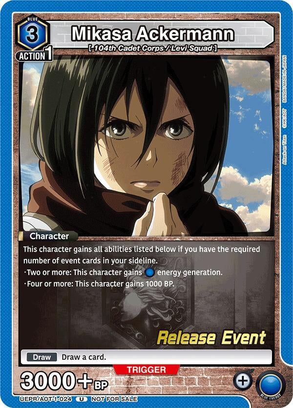 Image for Mikasa Ackermann (024) (UEPR/AOT-1-024) (UE10BT: Attack on Titan Release Event Cards) (UE10BT_RE) - Union Arena