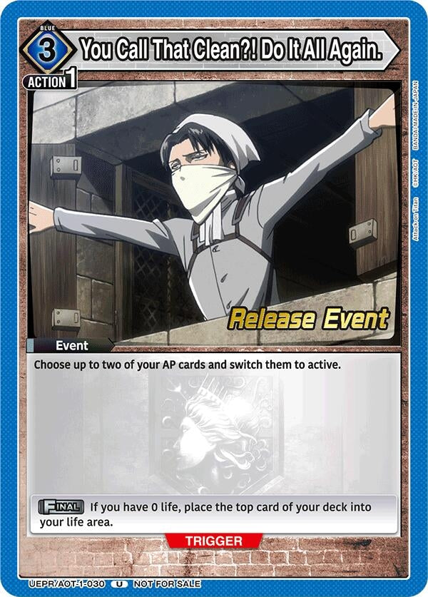 Image for You Call That Clean?! Do It All Again. (UEPR/AOT-1-030) (UE10BT: Attack on Titan Release Event Cards) (UE10BT_RE) - Union Arena