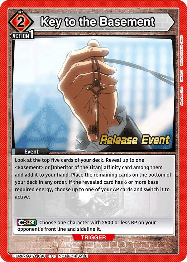 Image for Key to the Basement (UEPR/AOT-1-098) (UE10BT: Attack on Titan Release Event Cards) (UE10BT_RE) - Union Arena