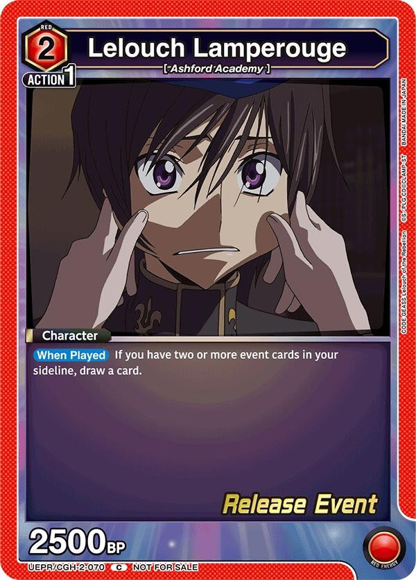 Image for Lelouch Lamperouge (070) (UEPR/CGH-2-070) (UEX03BT: CODE GEASS: Lelouch of the Rebellion Vol.2 Release Event Cards) (UEX03BT_RE) - Union Arena