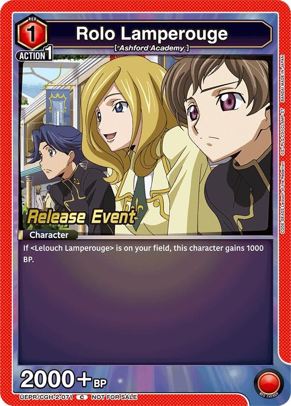 Image for Rolo Lamperouge (071) (UEPR/CGH-2-071) (UEX03BT: CODE GEASS: Lelouch of the Rebellion Vol.2 Release Event Cards) (UEX03BT_RE) - Union Arena