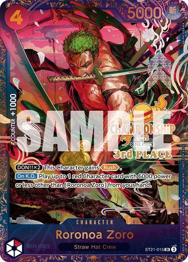 Image for Roronoa Zoro (CS 25-26 3rd Place) (ST21-015) (One Piece Promotion Cards) (OP-PR) - One Piece Card Game