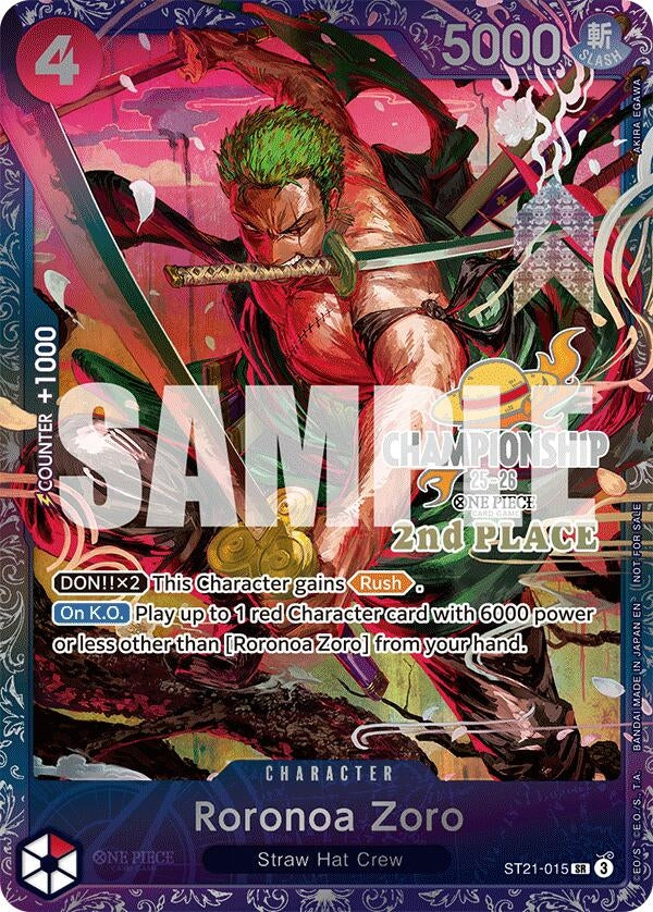Image for Roronoa Zoro (CS 25-26 2nd Place) (ST21-015) (One Piece Promotion Cards) (OP-PR) - One Piece Card Game