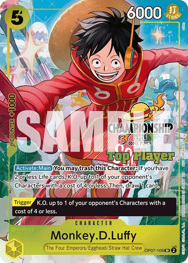 Image for Monkey.D.Luffy (CS 25-26 Top Player Pack) (OP07-109) (One Piece Promotion Cards) (OP-PR) - One Piece Card Game