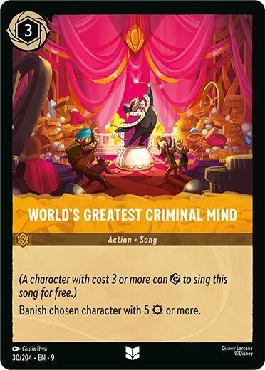 Image for World's Greatest Criminal Mind (30/204) (Fabled) (9) - Disney Lorcana