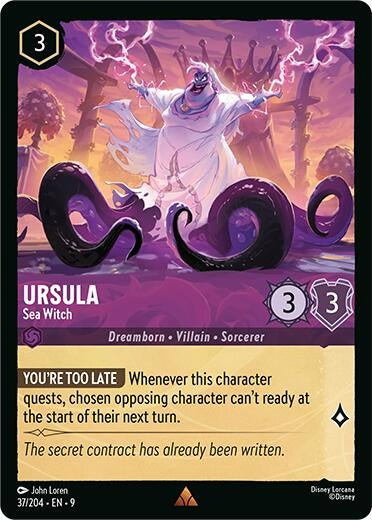 Image for Ursula - Sea Witch (37/204) (Fabled) (9) - Disney Lorcana