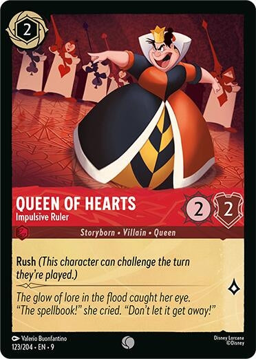 Image for Queen of Hearts - Impulsive Ruler (123/204) (Fabled) (9) - Disney Lorcana