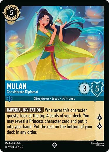 Image for Mulan - Considerate Diplomat (142/204) (Fabled) (9) - Disney Lorcana