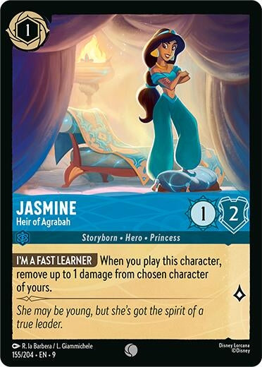 Image for Jasmine - Heir of Agrabah (155/204) (Fabled) (9) - Disney Lorcana
