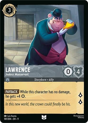 Image for Lawrence - Jealous Manservant (187/204) (Fabled) (9) - Disney Lorcana