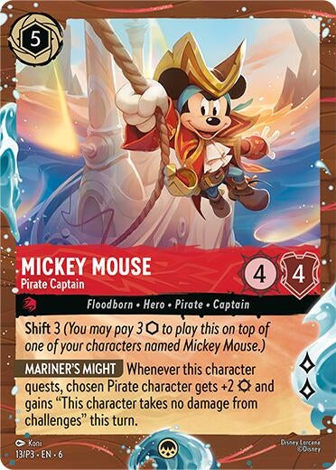 Image for Mickey Mouse - Pirate Captain (Disney Cruise Promo) (13) (Disney Lorcana Promo Cards) (DLPC) - Disney Lorcana