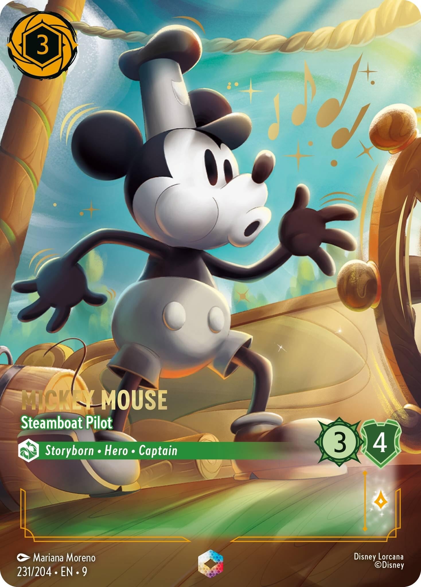 Image for Mickey Mouse - Steamboat Pilot (Enchanted) (231/204) (Fabled) (9) - Disney Lorcana
