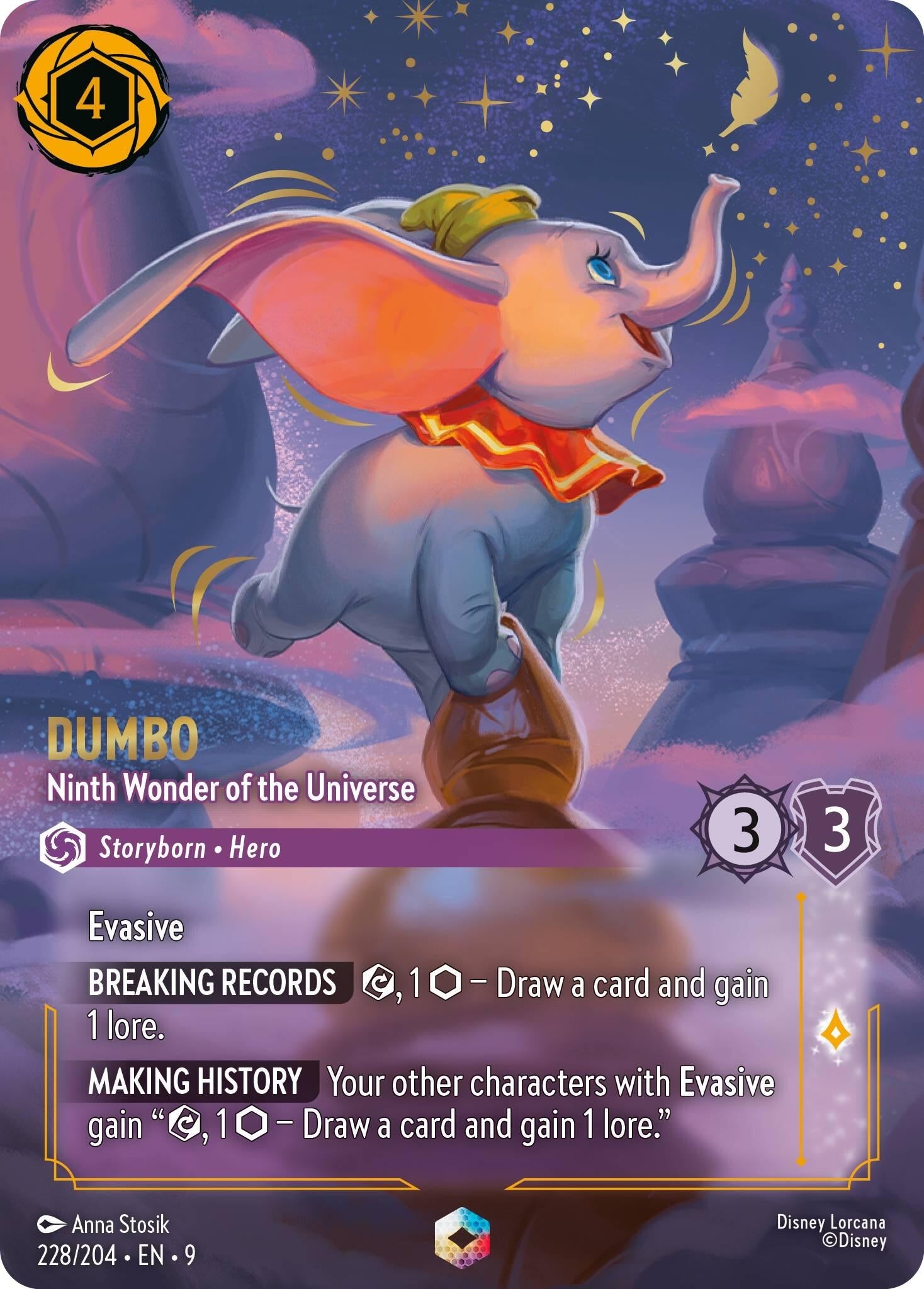 Image for Dumbo - Ninth Wonder of the Universe (Enchanted) (228/204) (Fabled) (9) - Disney Lorcana