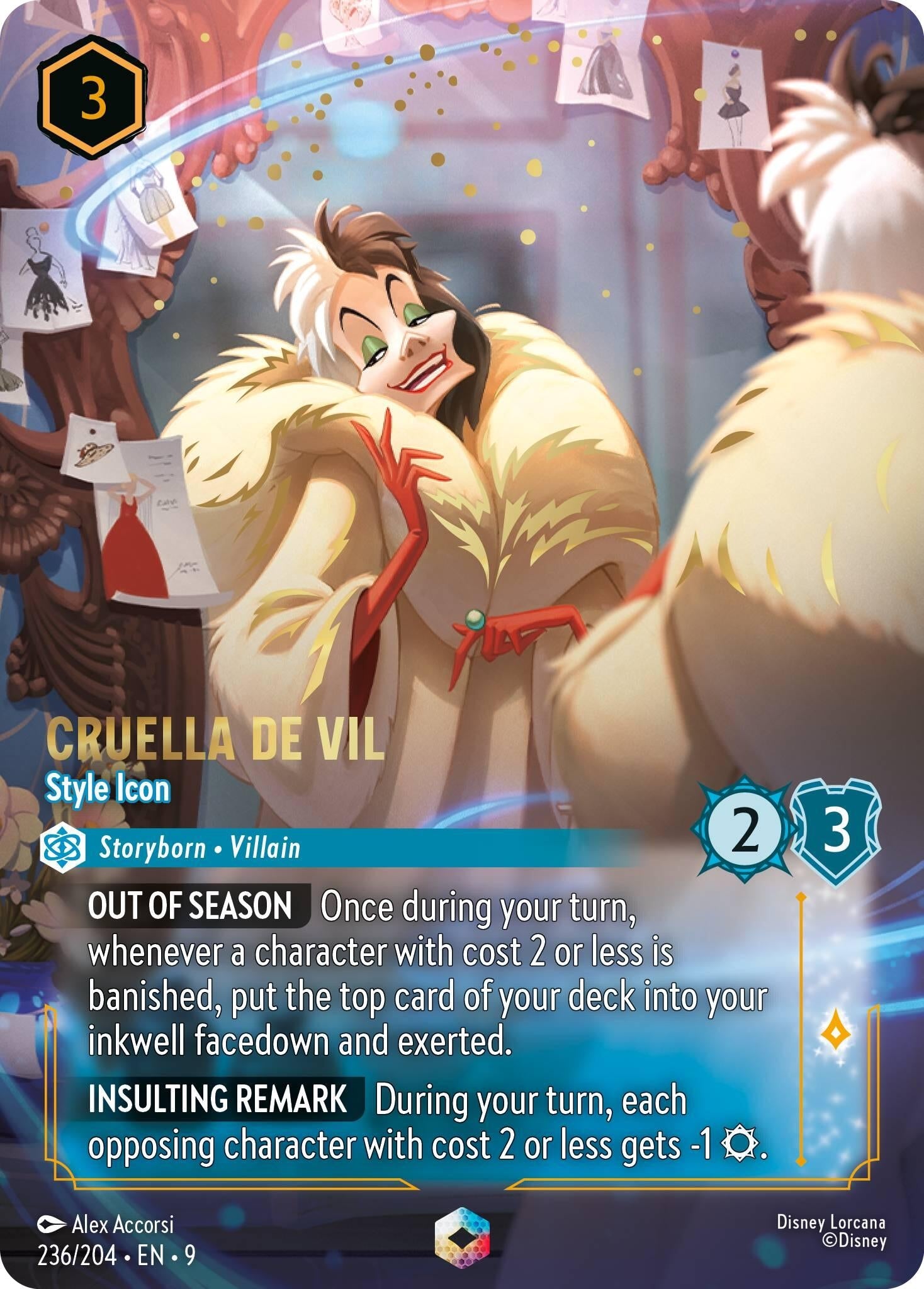 Image for Cruella De Vil - Style Icon (Enchanted) (236/204) (Fabled) (9) - Disney Lorcana