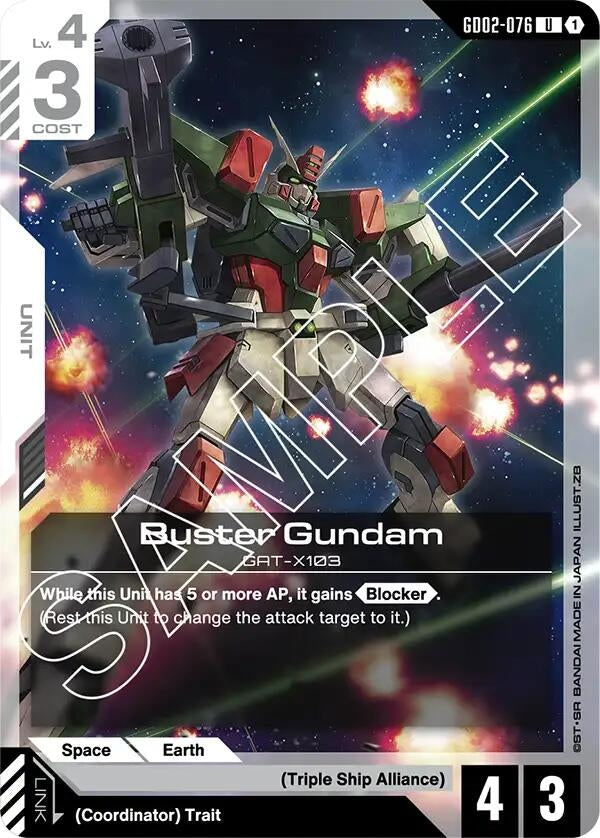 Image for Buster Gundam (GD02-076) (Dual Impact) (GD02) - Gundam Card Game