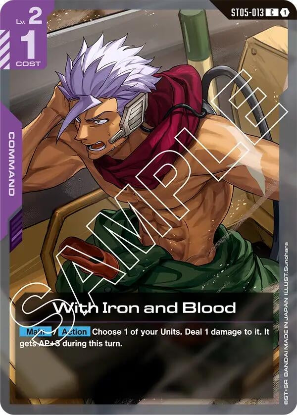 Image for With Iron and Blood (ST05-013) (Starter Deck 05: Iron Bloom) (ST05) - Gundam Card Game