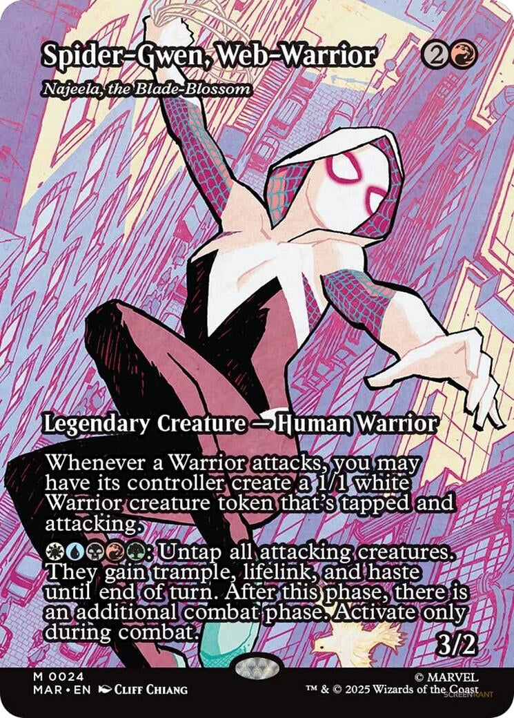 Spider-Gwen, Web-Warrior - Najeela, the Blade-Blossom (Borderless) (24) (Marvel Universe Eternal-Legal)