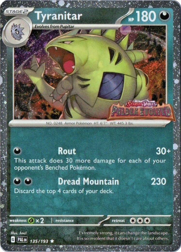 Image for Tyranitar (Paldea Evolved Stamp) (135/193) (Miscellaneous Cards & Products) (MCAP) - Pokemon