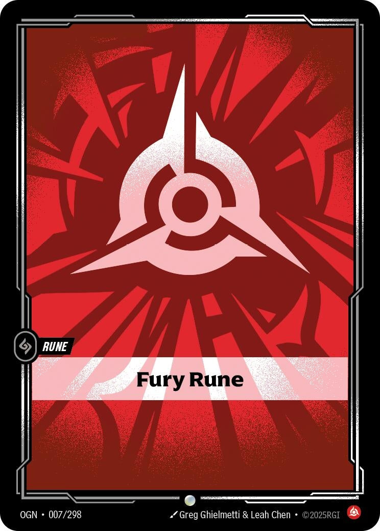 Image for Fury Rune (007/298) (Origins) (OGN) - Riftbound: League of Legends Trading Card Game