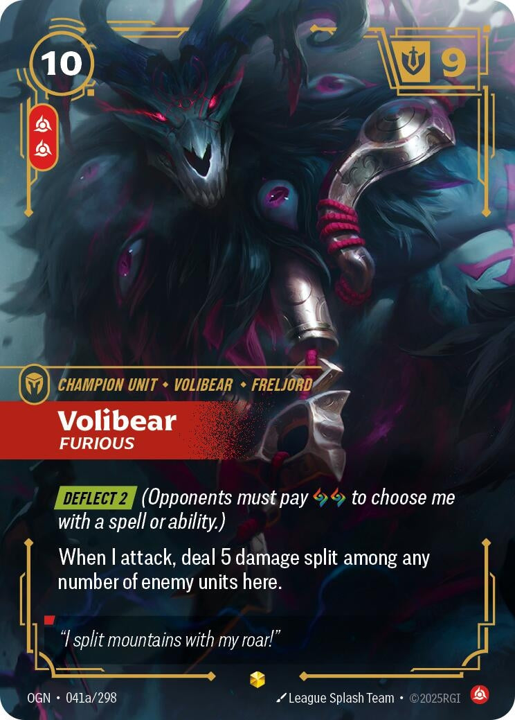 Image for Volibear - Furious (Alternate Art) (041a/298) (Origins) (OGN) - Riftbound: League of Legends Trading Card Game